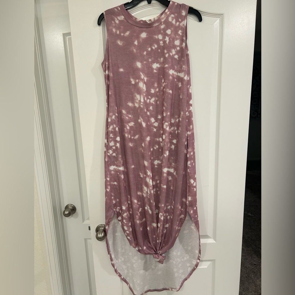 Euc Casual Loose Sundress Sleeveless Split Maxi Long Beach Shirt Dress — image 4 of 8